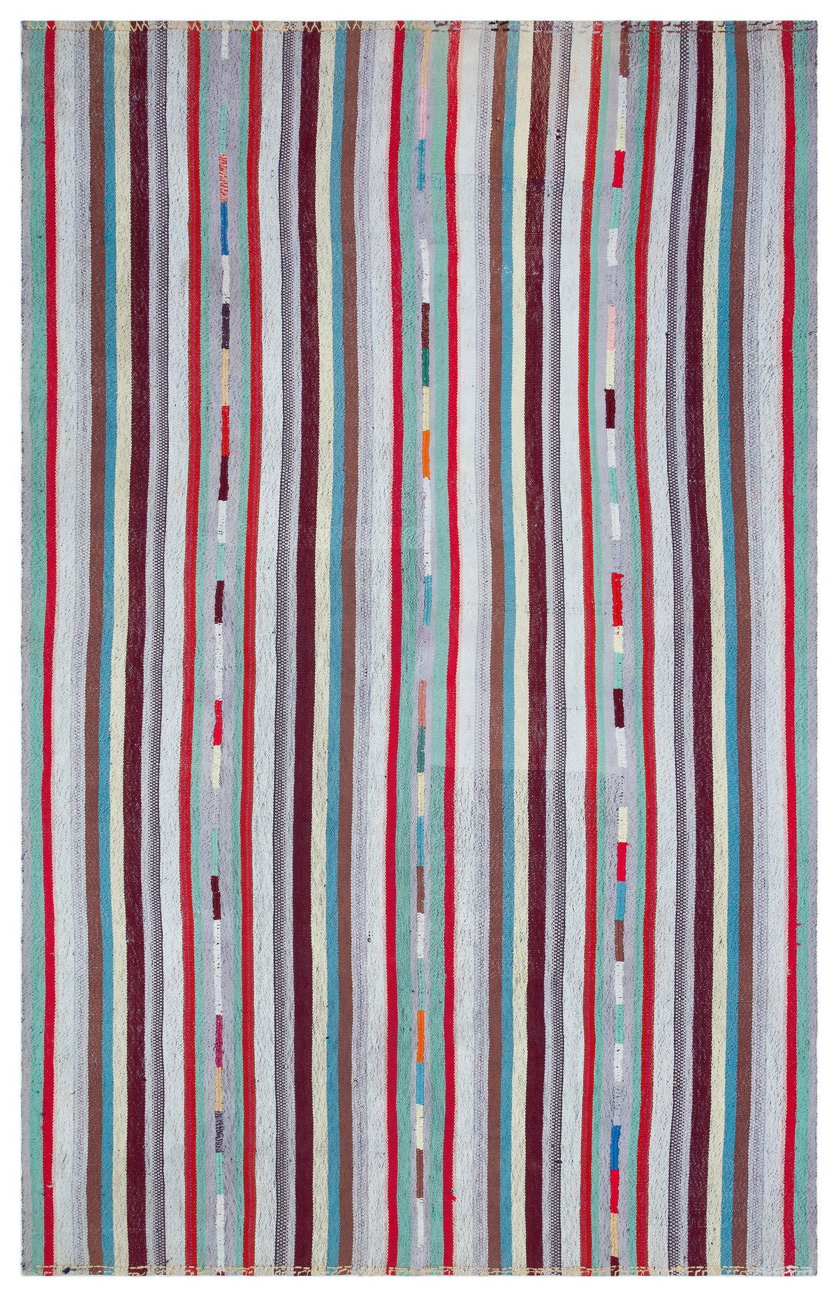 Striped Over Dyed Kilim Rug 5&#39;10&#39;&#39; x 9&#39;2&#39;&#39; ft 177 x 280 cm