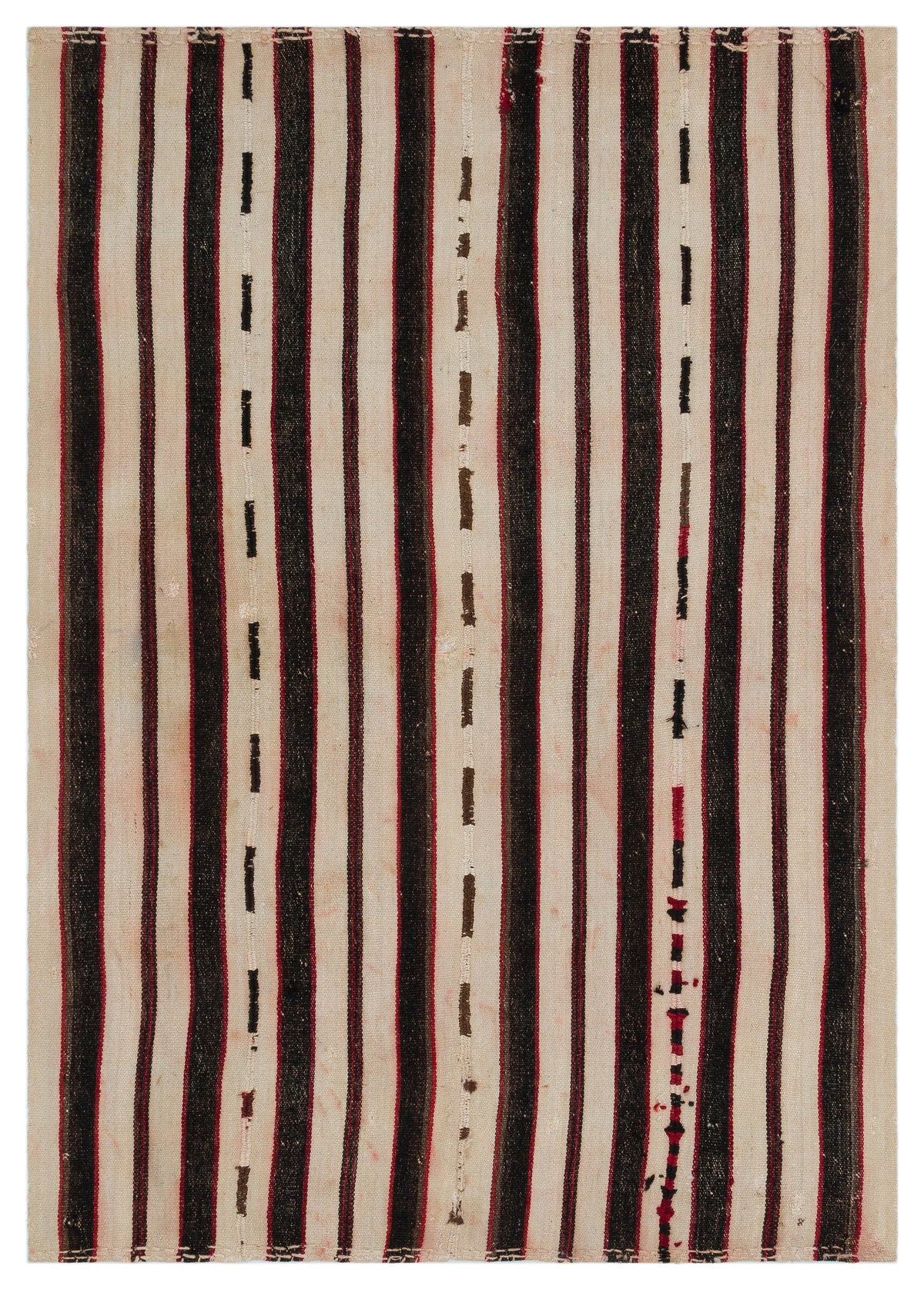 Striped Over Dyed Kilim Rug 4&#39;10&#39;&#39; x 6&#39;12&#39;&#39; ft 148 x 213 cm