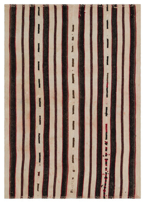 Striped Over Dyed Kilim Rug 4'10'' x 6'12'' ft 148 x 213 cm