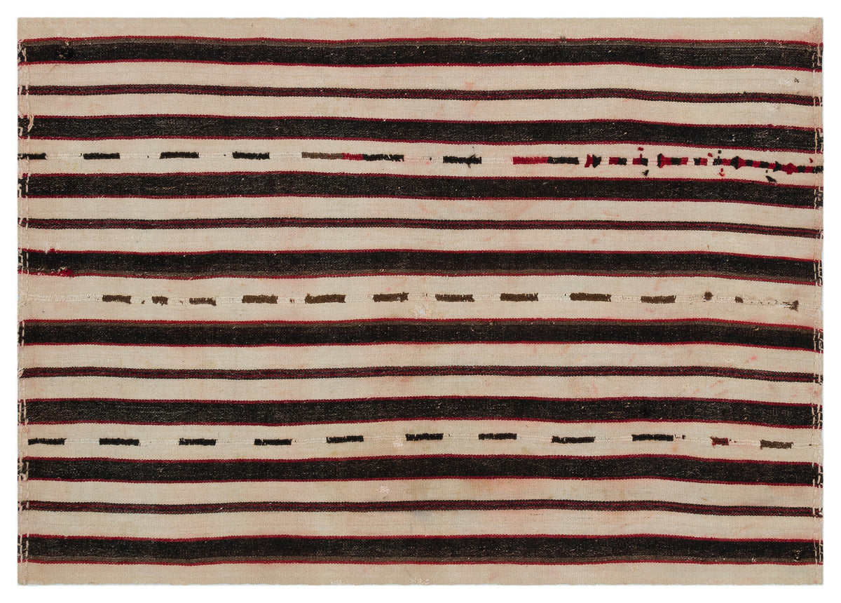 Striped Over Dyed Kilim Rug 4&#39;10&#39;&#39; x 6&#39;12&#39;&#39; ft 148 x 213 cm