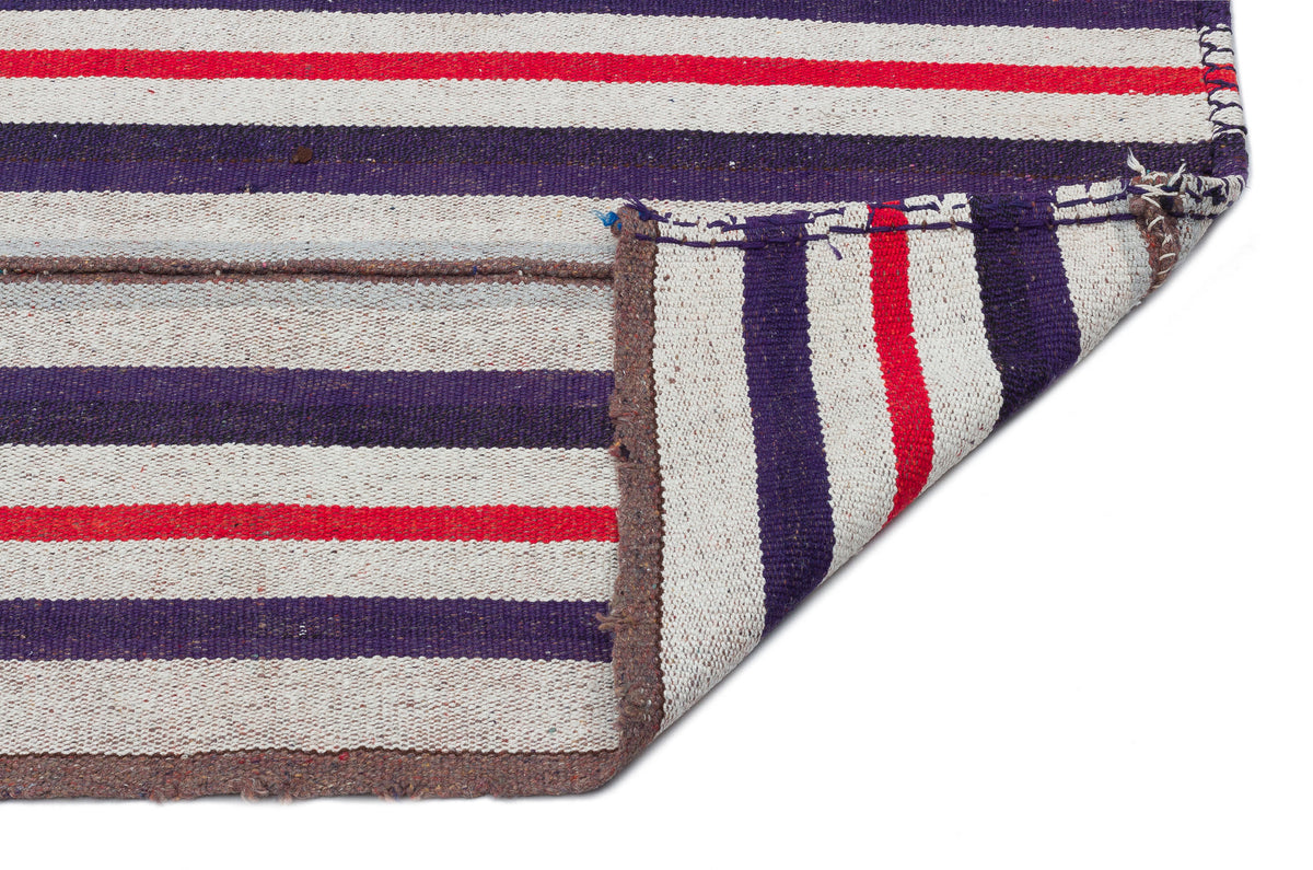 Striped Over Dyed Kilim Rug 4&#39;5&#39;&#39; x 7&#39;8&#39;&#39; ft 134 x 234 cm