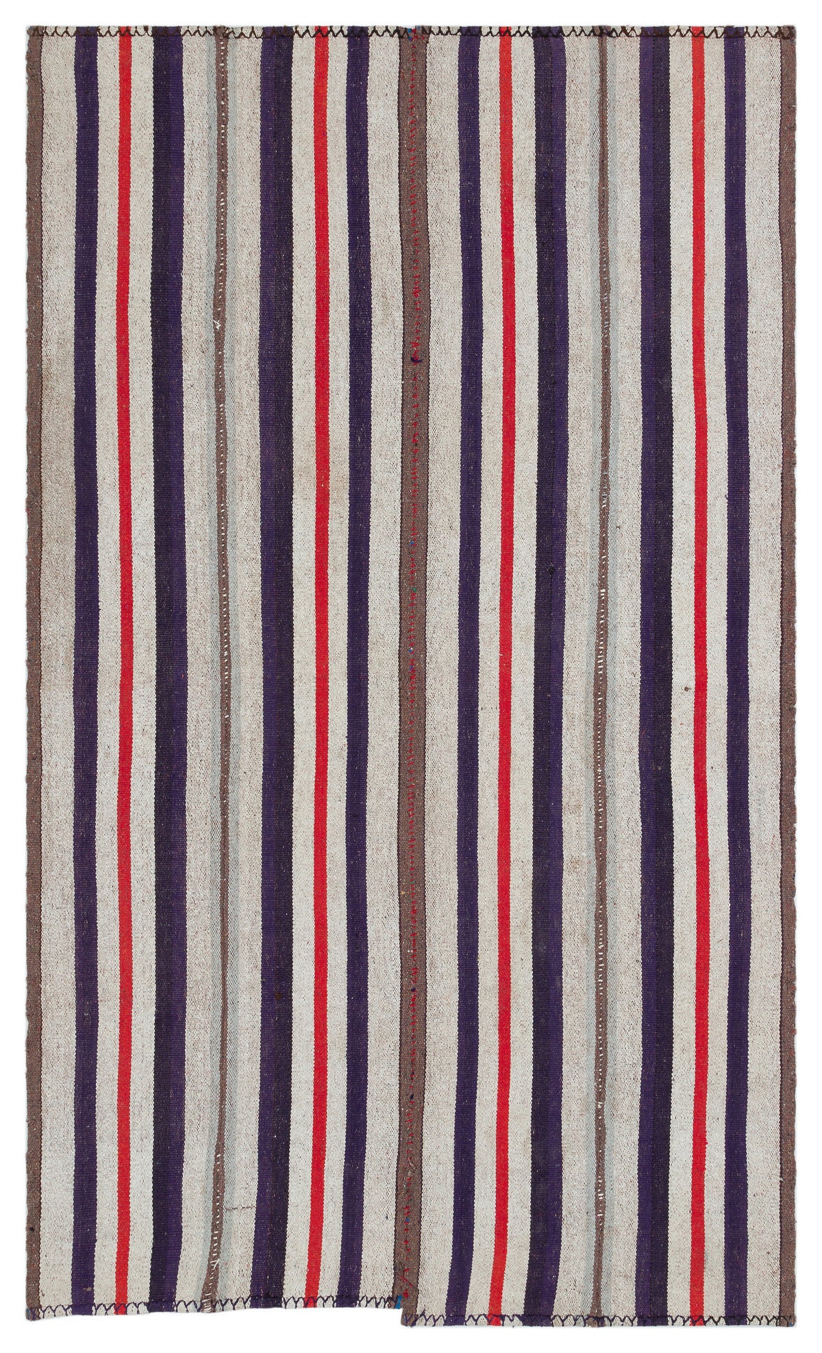Striped Over Dyed Kilim Rug 4&#39;5&#39;&#39; x 7&#39;8&#39;&#39; ft 134 x 234 cm
