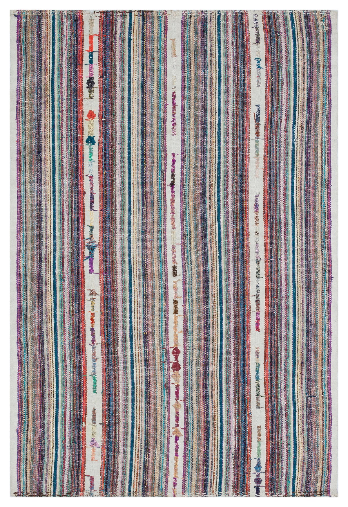 Striped Over Dyed Kilim Rug 4&#39;11&#39;&#39; x 7&#39;4&#39;&#39; ft 151 x 223 cm