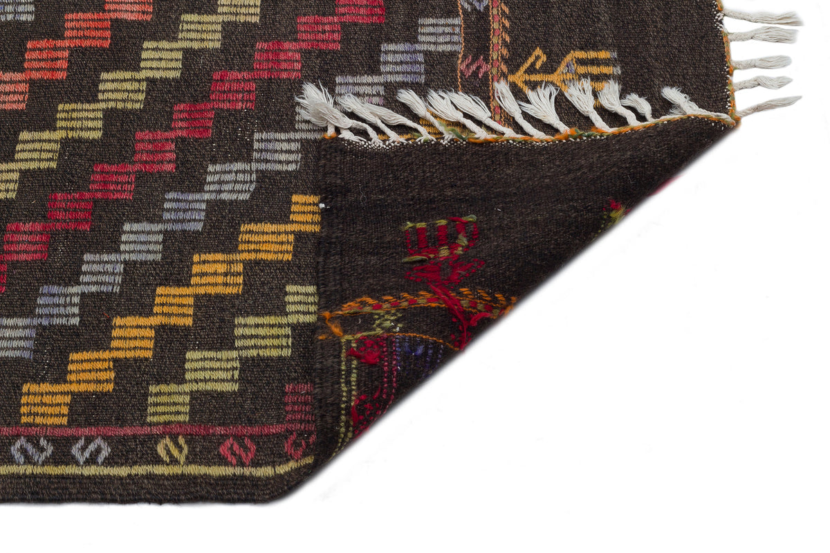 Striped Over Dyed Kilim Rug 5&#39;11&#39;&#39; x 8&#39;9&#39;&#39; ft 181 x 266 cm