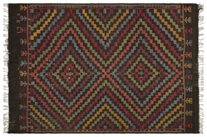 Striped Over Dyed Kilim Rug 5'11'' x 8'9'' ft 181 x 266 cm