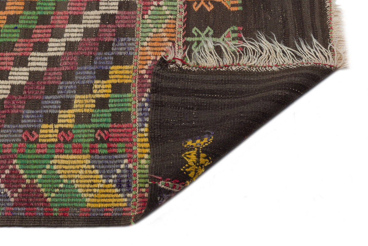 Striped Over Dyed Kilim Rug 5&#39;10&#39;&#39; x 9&#39;10&#39;&#39; ft 177 x 300 cm