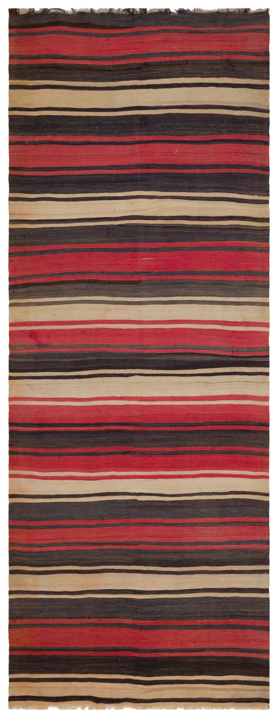 Striped Over Dyed Kilim Rug 4&#39;8&#39;&#39; x 12&#39;6&#39;&#39; ft 143 x 380 cm