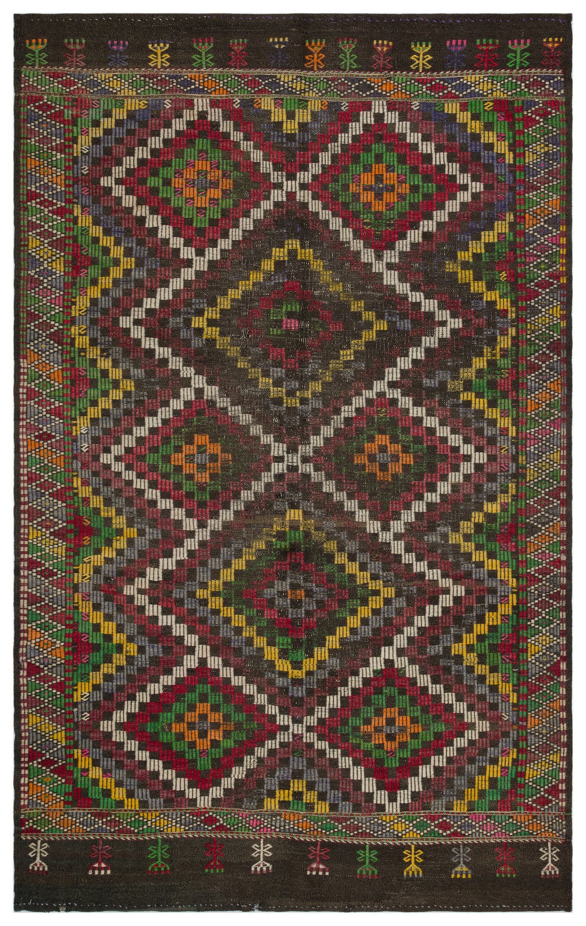 Striped Over Dyed Kilim Rug 6&#39;3&#39;&#39; x 10&#39;0&#39;&#39; ft 191 x 306 cm