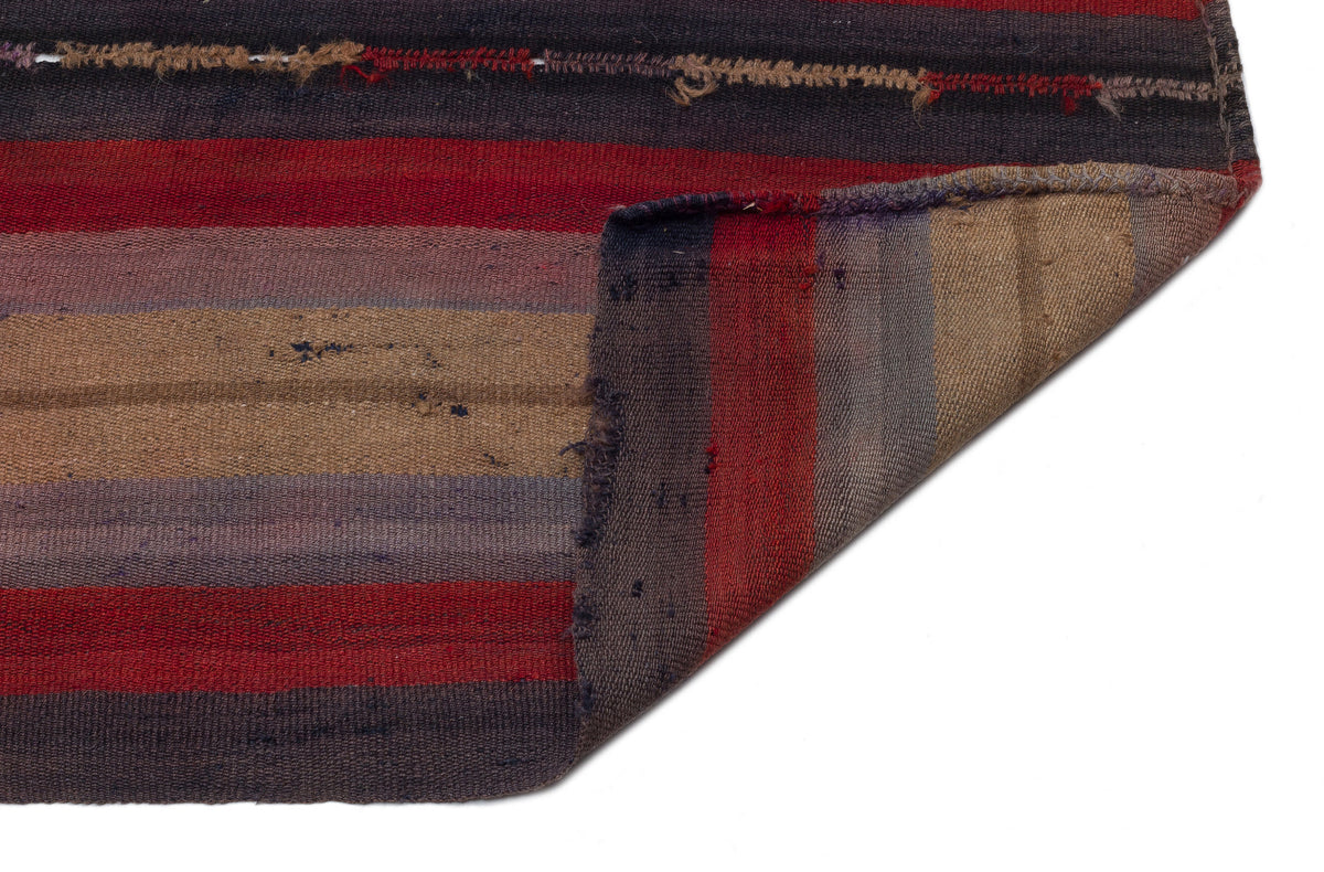 Striped Over Dyed Kilim Rug 6&#39;8&#39;&#39; x 8&#39;8&#39;&#39; ft 202 x 263 cm