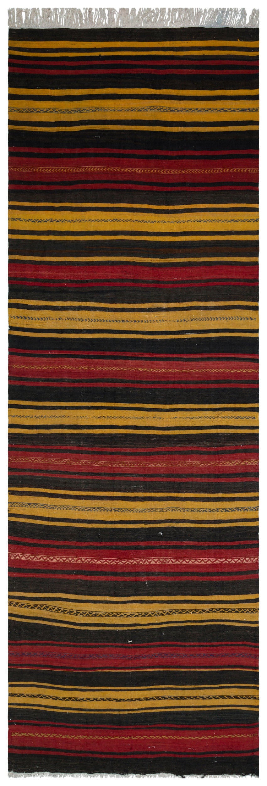 Striped Over Dyed Kilim Rug 4&#39;9&#39;&#39; x 14&#39;2&#39;&#39; ft 145 x 432 cm