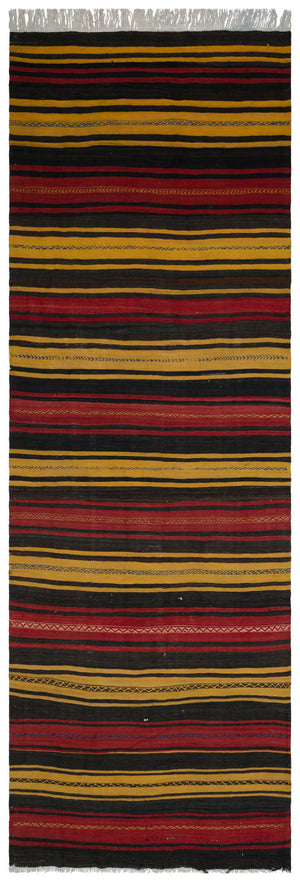 Striped Over Dyed Kilim Rug 4'9'' x 14'2'' ft 145 x 432 cm