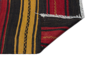 Striped Over Dyed Kilim Rug 4'9'' x 14'2'' ft 145 x 432 cm