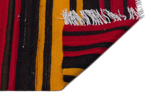 Striped Over Dyed Kilim Rug 5'8'' x 13'1'' ft 172 x 400 cm