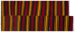 Striped Over Dyed Kilim Rug 5'8'' x 13'1'' ft 172 x 400 cm