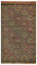 Geometric Over Dyed Kilim Rug 5'5'' x 9'2'' ft 166 x 280 cm