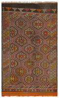 Geometric Over Dyed Kilim Rug 5'9'' x 9'8'' ft 176 x 294 cm