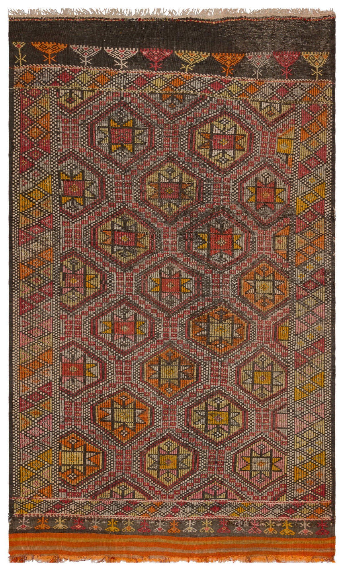 Geometric Over Dyed Kilim Rug 5&#39;9&#39;&#39; x 9&#39;8&#39;&#39; ft 176 x 294 cm