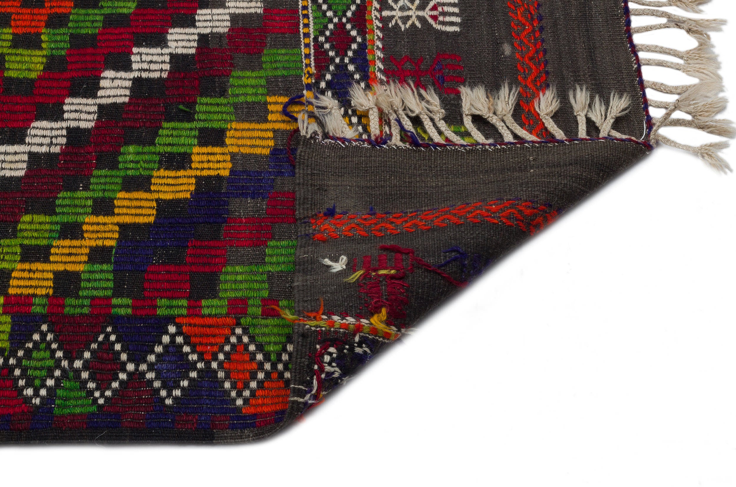 Geometric Over Dyed Kilim Rug 6'1'' x 10'7'' ft 185 x 323 cm