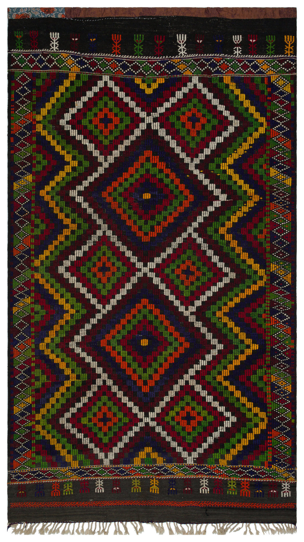Geometric Over Dyed Kilim Rug 6'1'' x 10'7'' ft 185 x 323 cm