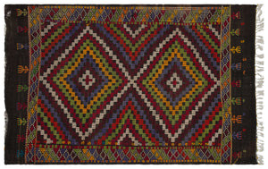 Geometric Over Dyed Kilim Rug 5'9'' x 8'11'' ft 174 x 273 cm