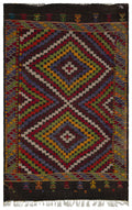 Geometric Over Dyed Kilim Rug 5'9'' x 8'11'' ft 174 x 273 cm