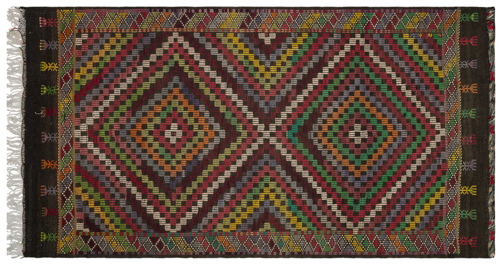 Geometric Over Dyed Kilim Rug 5'9'' x 10'5'' ft 175 x 317 cm
