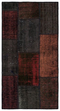 Black Over Dyed Patchwork Unique Rug 2'8'' x 5'0'' ft 82 x 153 cm