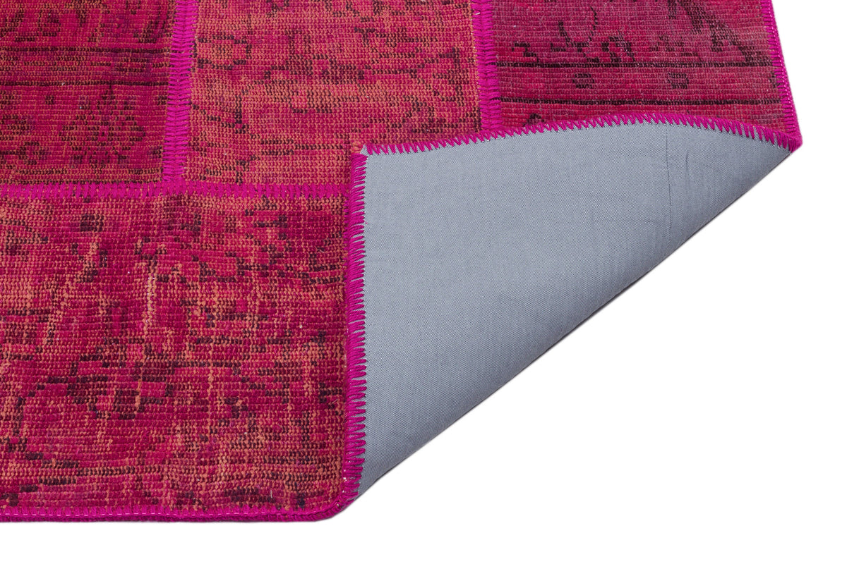 Red Over Dyed Patchwork Unique Rug 5&#39;4&#39;&#39; x 7&#39;8&#39;&#39; ft 162 x 234 cm
