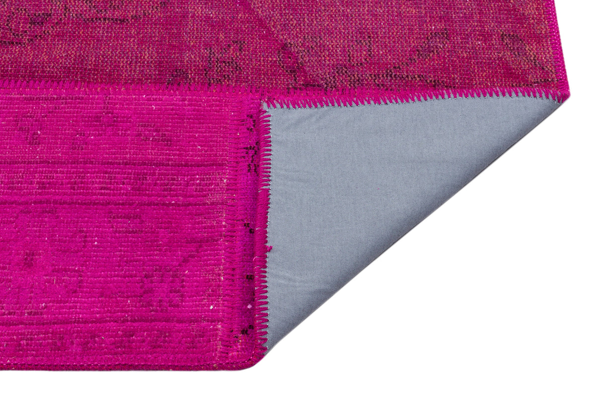 Fuchsia Over Dyed Patchwork Unique Rug 5&#39;4&#39;&#39; x 7&#39;7&#39;&#39; ft 162 x 230 cm