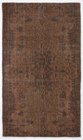 Brown Over Dyed Vintage Rug 5'4'' x 8'12'' ft 163 x 274 cm