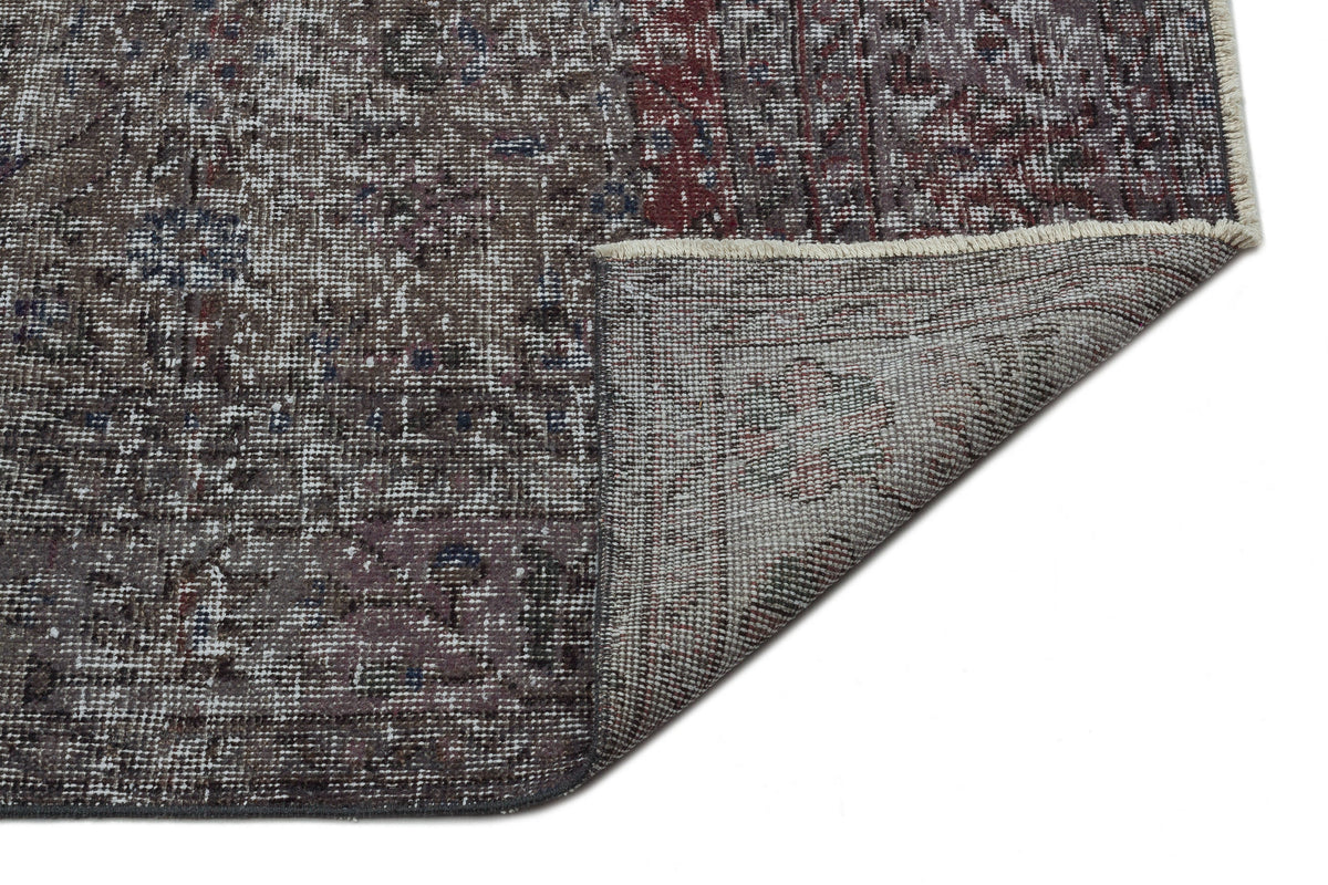 Gray Over Dyed Vintage Rug 6&#39;1&#39;&#39; x 9&#39;5&#39;&#39; ft 185 x 288 cm