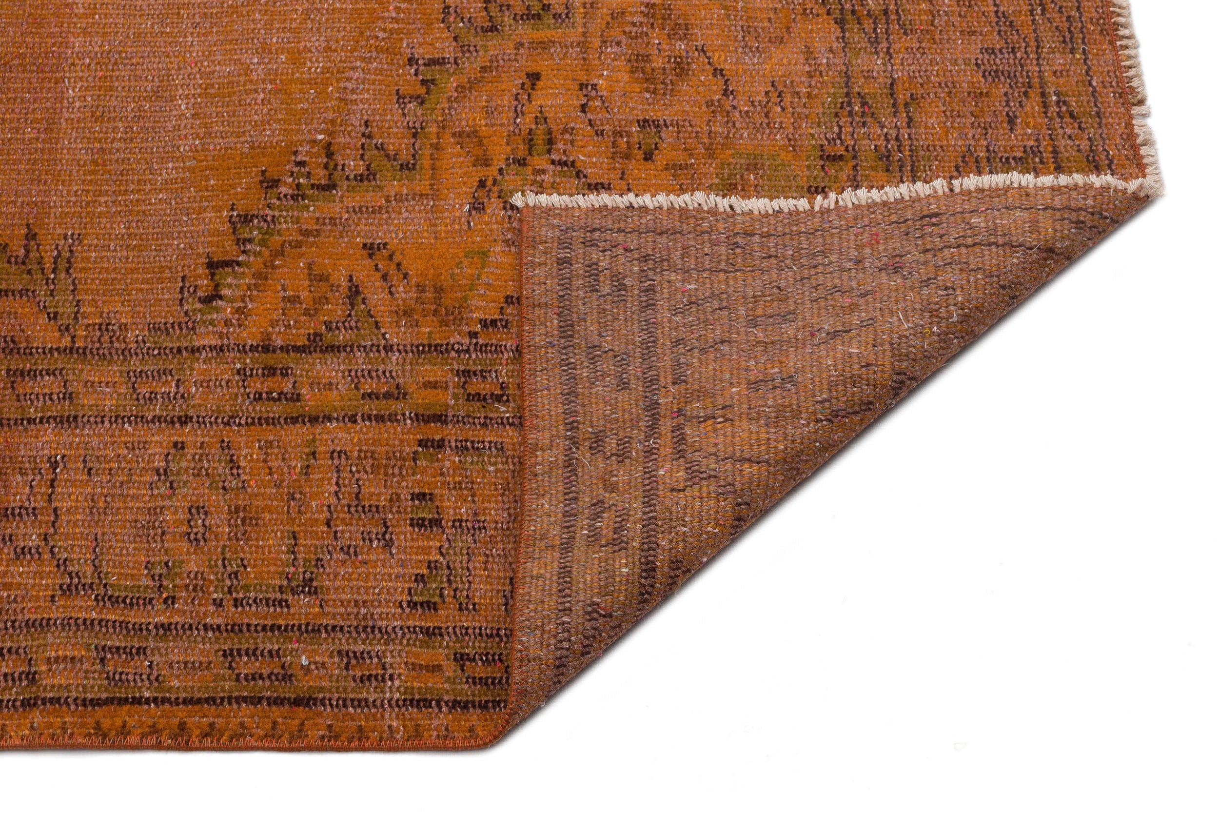 Brown Over Dyed Vintage Rug 5'7'' x 8'9'' ft 171 x 266 cm