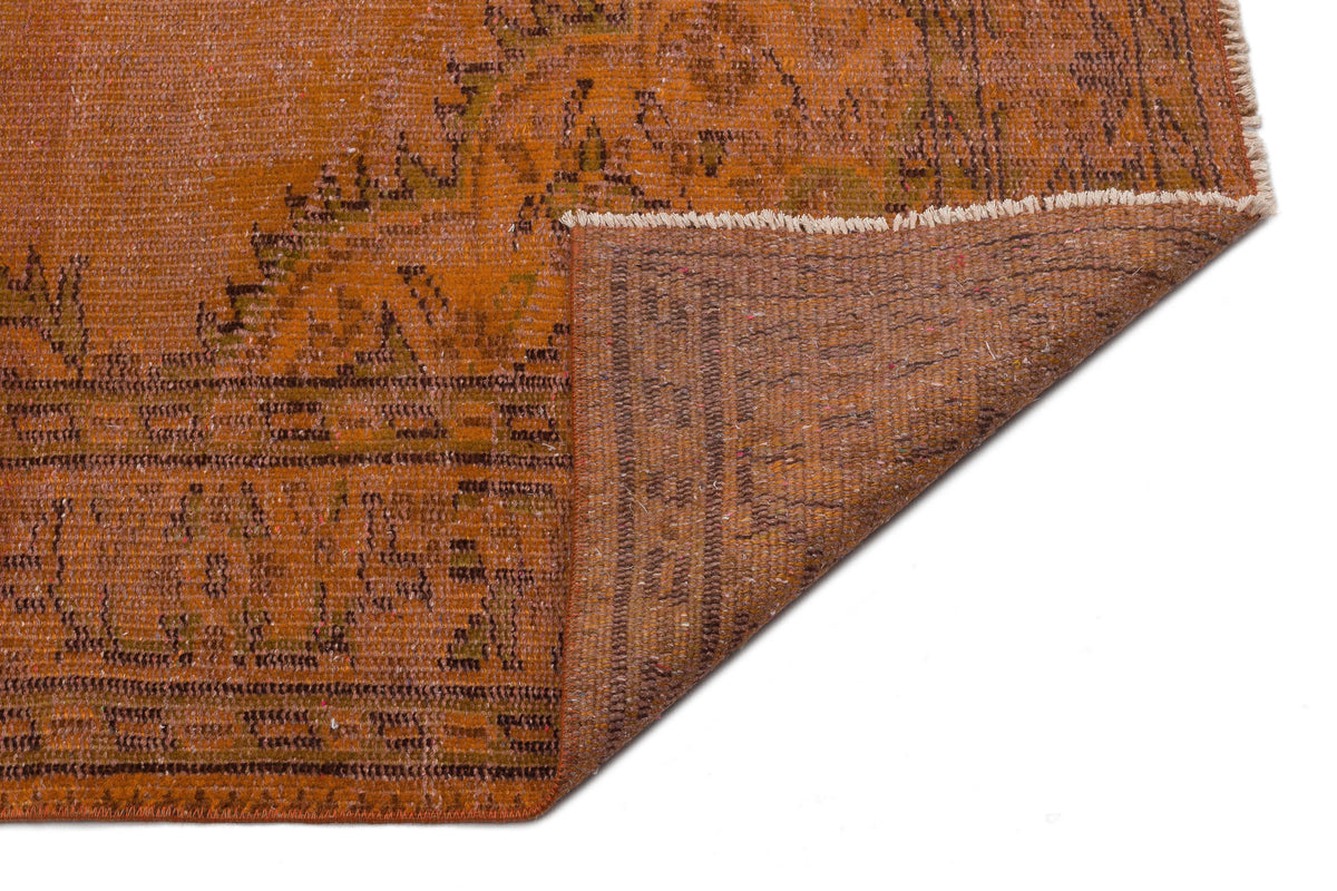 Brown Over Dyed Vintage Rug 5&#39;7&#39;&#39; x 8&#39;9&#39;&#39; ft 171 x 266 cm