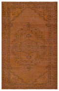 Brown Over Dyed Vintage Rug 5'7'' x 8'9'' ft 171 x 266 cm