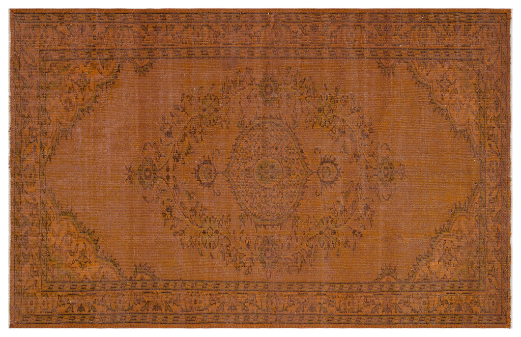 Brown Over Dyed Vintage Rug 5'7'' x 8'9'' ft 171 x 266 cm