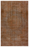 Brown Over Dyed Vintage Rug 5'6'' x 8'10'' ft 167 x 269 cm