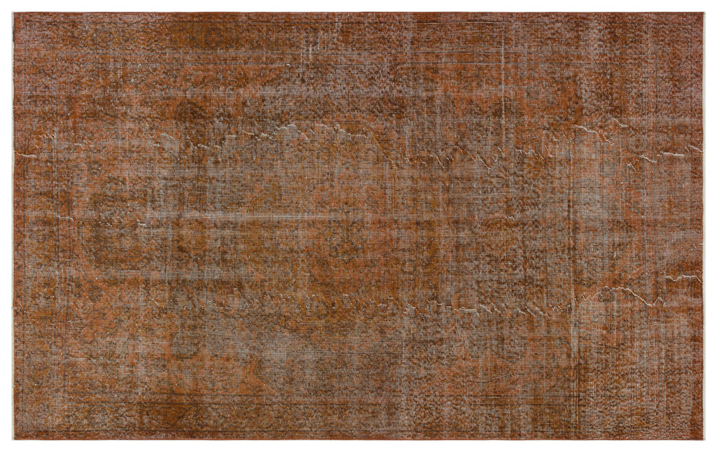 Brown Over Dyed Vintage Rug 5'6'' x 8'10'' ft 167 x 269 cm