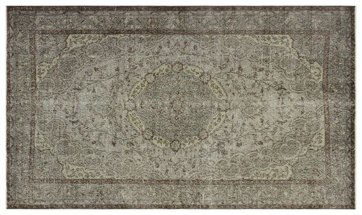 Gray Over Dyed Vintage Rug 5&#39;6&#39;&#39; x 8&#39;11&#39;&#39; ft 168 x 272 cm