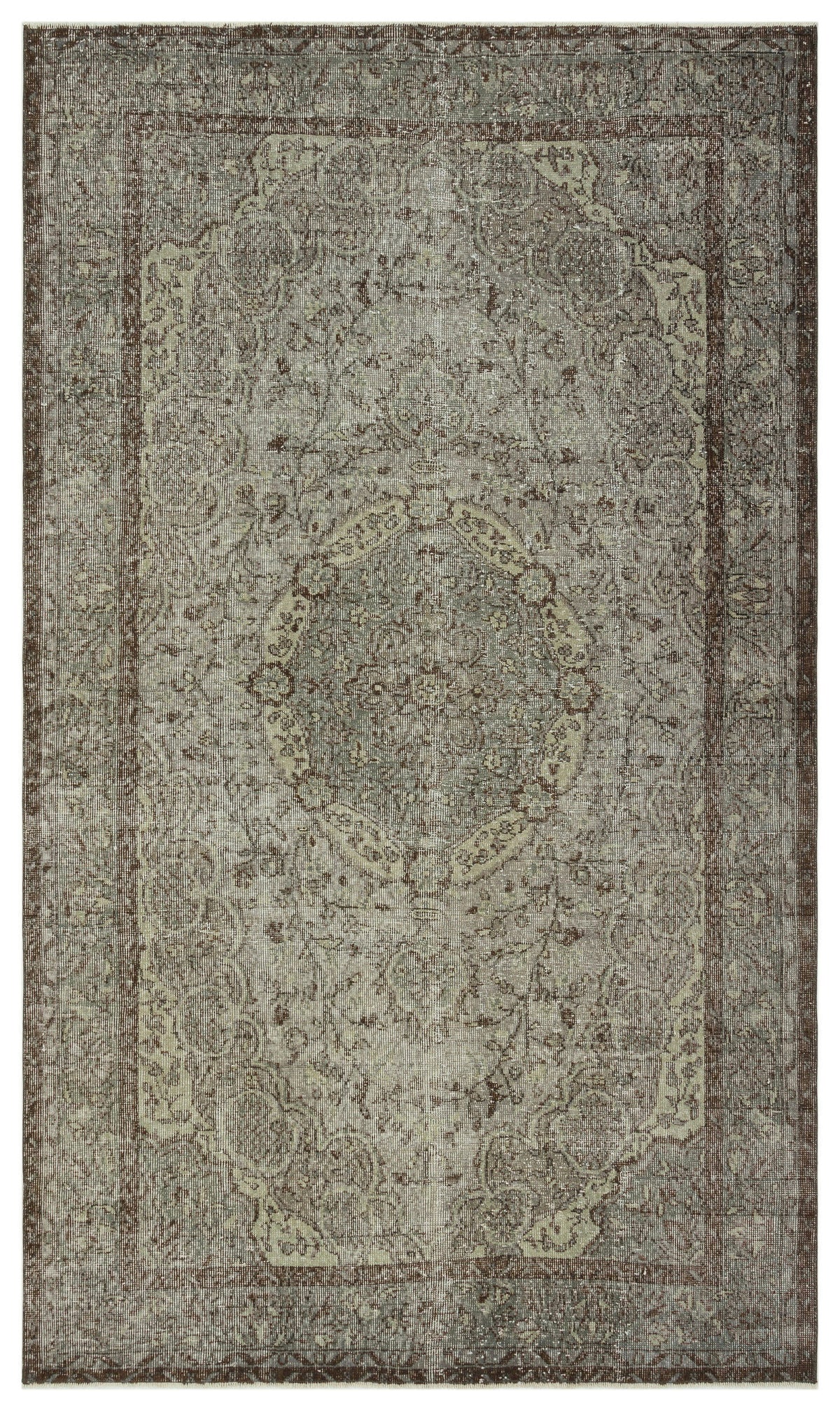 Gray Over Dyed Vintage Rug 5&#39;6&#39;&#39; x 8&#39;11&#39;&#39; ft 168 x 272 cm