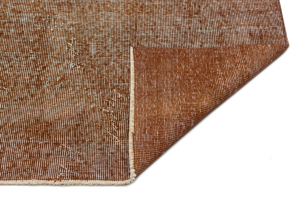 Brown Over Dyed Vintage Rug 6'1'' x 9'9'' ft 185 x 297 cm