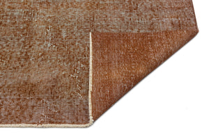 Brown Over Dyed Vintage Rug 6'1'' x 9'9'' ft 185 x 297 cm