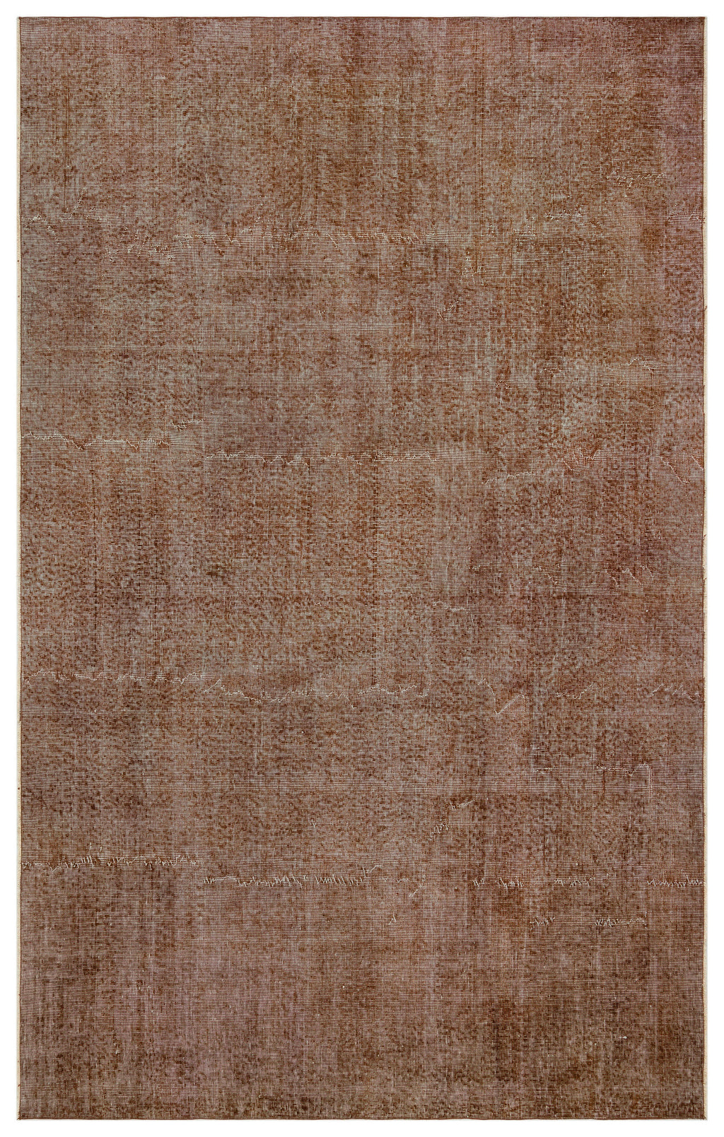 Brown Over Dyed Vintage Rug 6'1'' x 9'9'' ft 185 x 297 cm