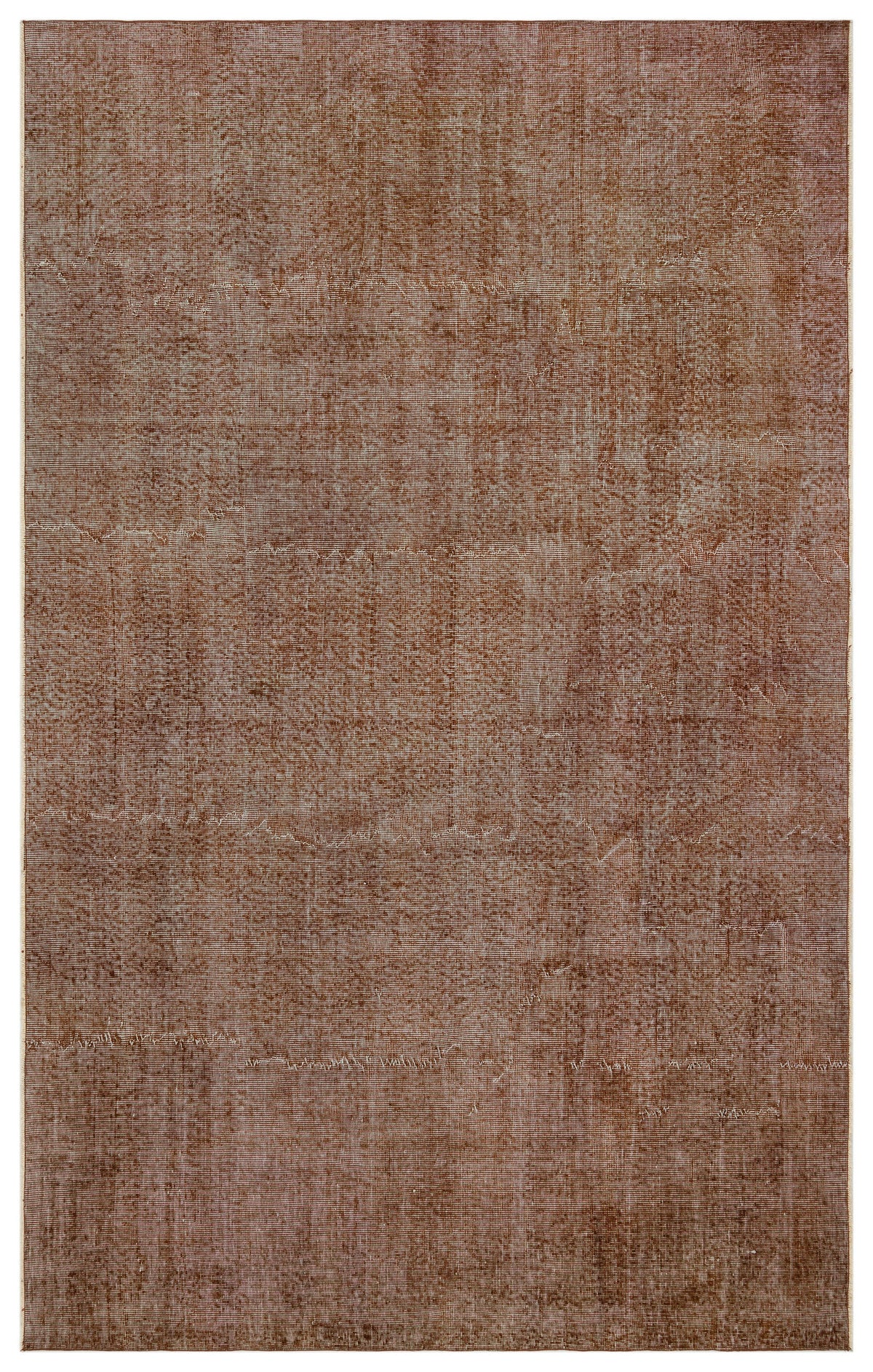 Brown Over Dyed Vintage Rug 6&#39;1&#39;&#39; x 9&#39;9&#39;&#39; ft 185 x 297 cm