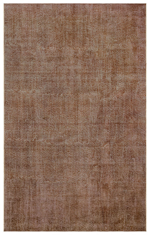 Brown Over Dyed Vintage Rug 6'1'' x 9'9'' ft 185 x 297 cm
