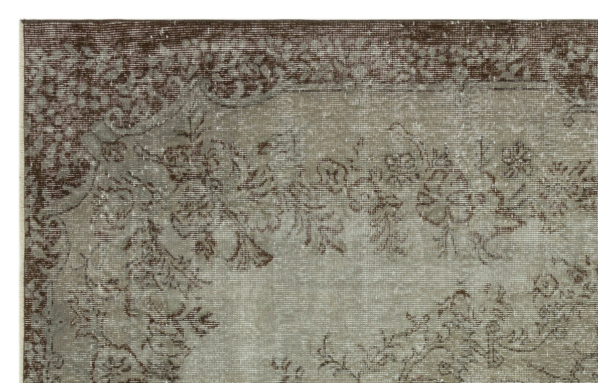 Gray Over Dyed Vintage Rug 5&#39;7&#39;&#39; x 8&#39;8&#39;&#39; ft 170 x 265 cm