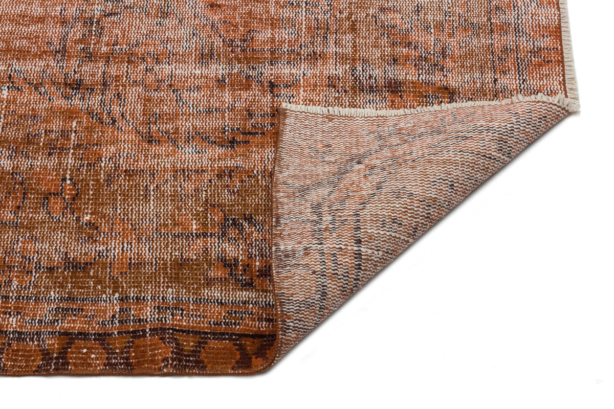 Brown Over Dyed Vintage Rug 5&#39;7&#39;&#39; x 9&#39;8&#39;&#39; ft 170 x 294 cm