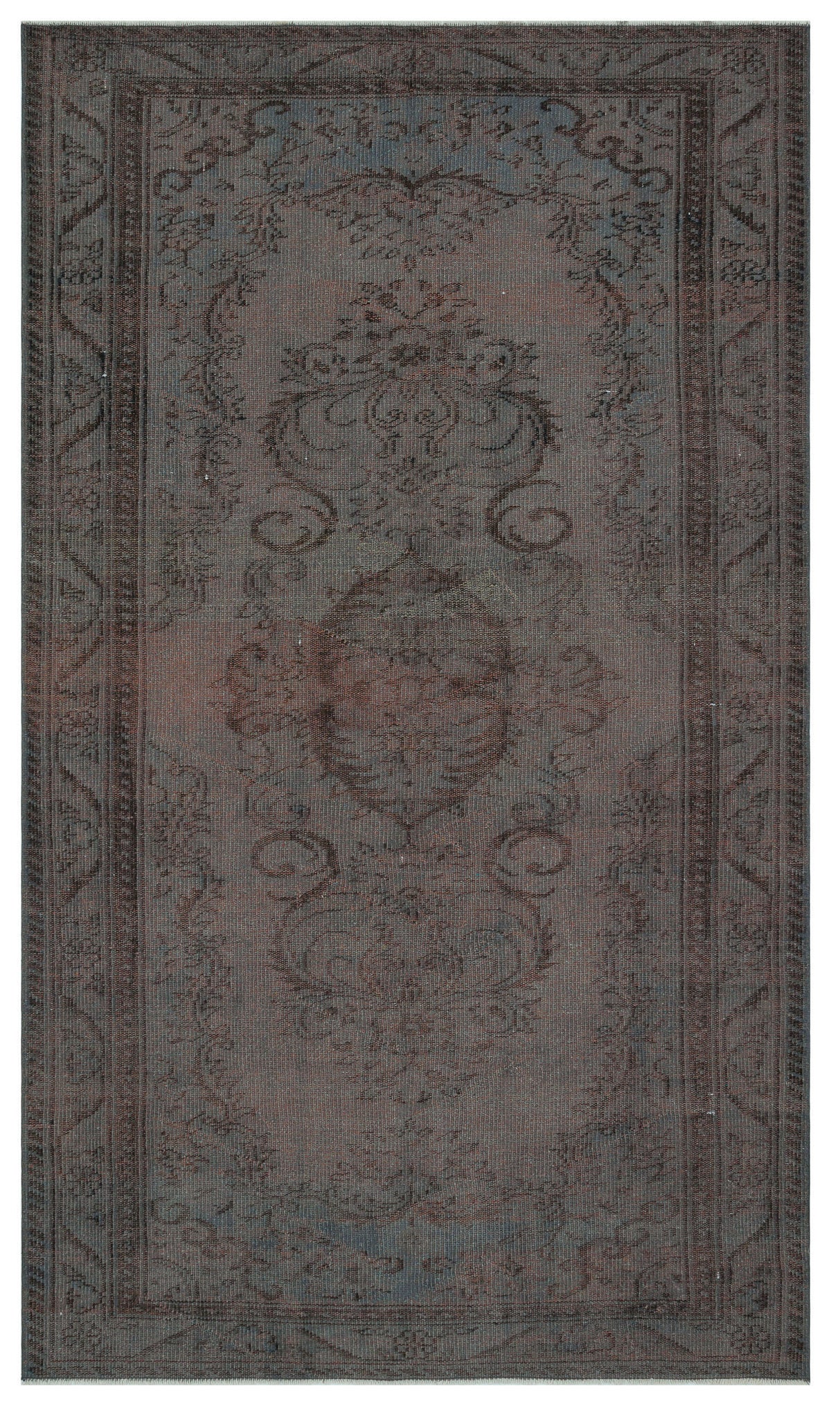 Gray Over Dyed Vintage Rug 5&#39;6&#39;&#39; x 8&#39;11&#39;&#39; ft 167 x 272 cm