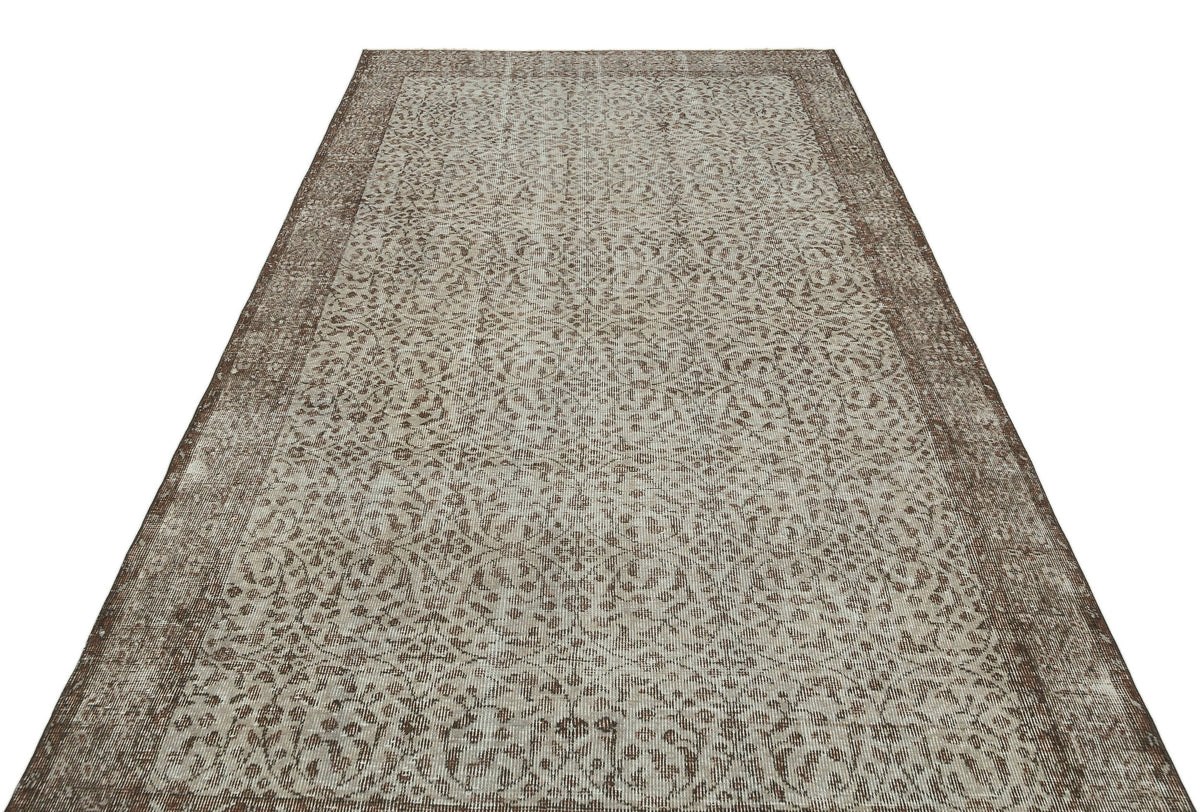 Gray Over Dyed Vintage Rug 5&#39;5&#39;&#39; x 9&#39;9&#39;&#39; ft 165 x 298 cm