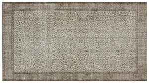 Gray Over Dyed Vintage Rug 5'5'' x 9'9'' ft 165 x 298 cm