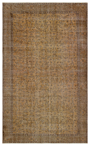 Brown Over Dyed Vintage Rug 5'3'' x 8'8'' ft 159 x 263 cm